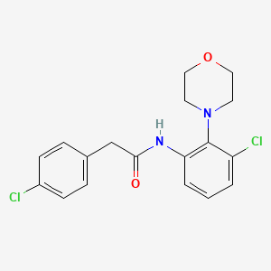 N-[3-chloro-2-(4-morpholinyl)phenyl]-2-(4-chlorophenyl)acetamide