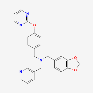 molecular formula C25H22N4O3 B4425947 (1,3-benzodioxol-5-ylmethyl)(pyridin-3-ylmethyl)[4-(pyrimidin-2-yloxy)benzyl]amine 