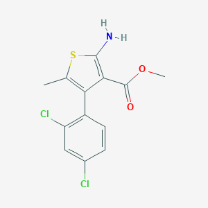 molecular formula C13H11Cl2NO2S B442595 2-氨基-4-(2,4-二氯苯基)-5-甲硫代吩-3-甲酸甲酯 CAS No. 350989-98-9