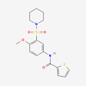 molecular formula C17H20N2O4S2 B4425966 N-[4-methoxy-3-(1-piperidinylsulfonyl)phenyl]-2-thiophenecarboxamide 