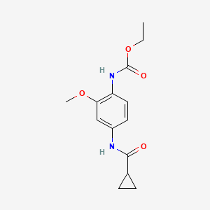 molecular formula C14H18N2O4 B4425971 ethyl {4-[(cyclopropylcarbonyl)amino]-2-methoxyphenyl}carbamate 