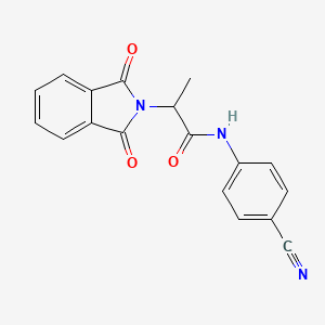 molecular formula C18H13N3O3 B4425999 N-(4-cyanophenyl)-2-(1,3-dioxoisoindol-2-yl)propanamide 