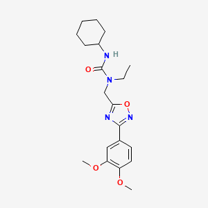 molecular formula C20H28N4O4 B4426016 N'-cyclohexyl-N-{[3-(3,4-dimethoxyphenyl)-1,2,4-oxadiazol-5-yl]methyl}-N-ethylurea 