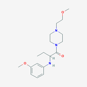 molecular formula C18H29N3O3 B4426017 (1-{[4-(2-methoxyethyl)piperazin-1-yl]carbonyl}propyl)(3-methoxyphenyl)amine 