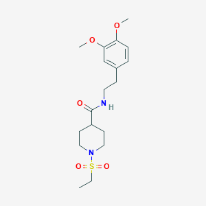 molecular formula C18H28N2O5S B4426034 N-[2-(3,4-dimethoxyphenyl)ethyl]-1-(ethylsulfonyl)-4-piperidinecarboxamide 