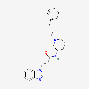 molecular formula C24H30N4O B4426107 3-(1H-benzimidazol-1-yl)-N-[1-(3-phenylpropyl)-3-piperidinyl]propanamide 