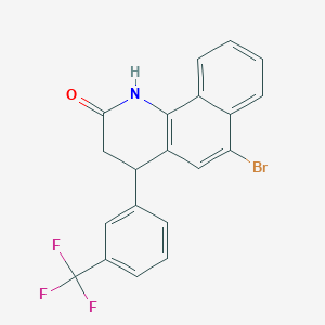 molecular formula C20H13BrF3NO B442612 6-bromo-4-[3-(trifluoromethyl)phenyl]-3,4-dihydrobenzo[h]quinolin-2(1H)-one 