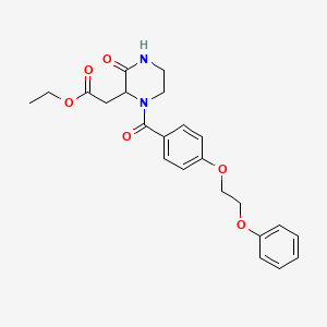 molecular formula C23H26N2O6 B4426167 ethyl {3-oxo-1-[4-(2-phenoxyethoxy)benzoyl]-2-piperazinyl}acetate 