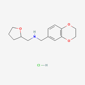 molecular formula C14H20ClNO3 B4426188 N-(2,3-dihydro-1,4-benzodioxin-6-ylmethyl)-1-(oxolan-2-yl)methanamine;hydrochloride 