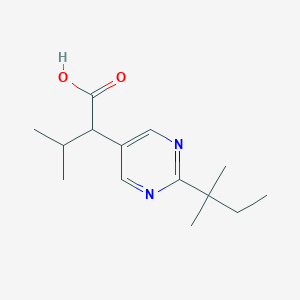 molecular formula C14H22N2O2 B044262 5-Pyrimidineacetic acid, 2-(1,1-dimethylpropyl)--alpha--(1-methylethyl)-(9CI) CAS No. 111654-45-6