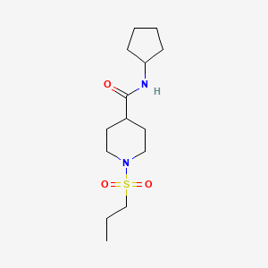 molecular formula C14H26N2O3S B4426221 N-cyclopentyl-1-(propylsulfonyl)-4-piperidinecarboxamide 