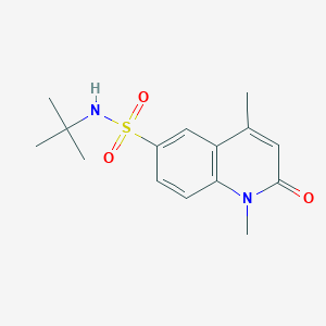 molecular formula C15H20N2O3S B4426223 N-(tert-butyl)-1,4-dimethyl-2-oxo-1,2-dihydro-6-quinolinesulfonamide 