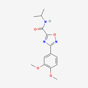 molecular formula C14H17N3O4 B4426224 3-(3,4-dimethoxyphenyl)-N-isopropyl-1,2,4-oxadiazole-5-carboxamide 