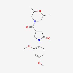 molecular formula C19H26N2O5 B4426243 1-(2,4-dimethoxyphenyl)-4-[(2,6-dimethyl-4-morpholinyl)carbonyl]-2-pyrrolidinone 