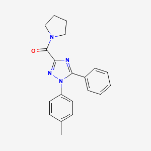 molecular formula C20H20N4O B4426278 1-(4-methylphenyl)-5-phenyl-3-(1-pyrrolidinylcarbonyl)-1H-1,2,4-triazole 