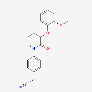 molecular formula C19H20N2O3 B4426283 N-[4-(cyanomethyl)phenyl]-2-(2-methoxyphenoxy)butanamide 