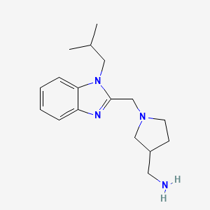 molecular formula C17H26N4 B4426320 ({1-[(1-isobutyl-1H-benzimidazol-2-yl)methyl]pyrrolidin-3-yl}methyl)amine 