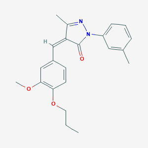 molecular formula C22H24N2O3 B442633 4-(3-methoxy-4-propoxybenzylidene)-5-methyl-2-(3-methylphenyl)-2,4-dihydro-3H-pyrazol-3-one 