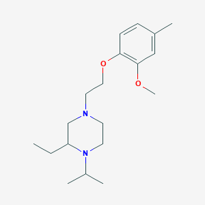 molecular formula C19H32N2O2 B4426349 2-ethyl-1-isopropyl-4-[2-(2-methoxy-4-methylphenoxy)ethyl]piperazine 