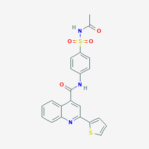 molecular formula C22H17N3O4S2 B442636 N-{4-[(acetylamino)sulfonyl]phenyl}-2-(2-thienyl)-4-quinolinecarboxamide 