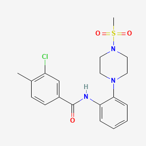 molecular formula C19H22ClN3O3S B4426373 3-chloro-4-methyl-N-{2-[4-(methylsulfonyl)-1-piperazinyl]phenyl}benzamide 