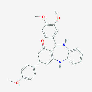 11-(3,4-dimethoxyphenyl)-3-(4-methoxyphenyl)-3,4,10,11-tetrahydro-2H-dibenzo[b,e][1,4]diazepin-1-ol