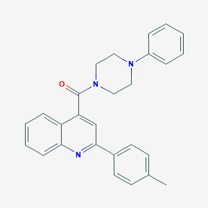 molecular formula C27H25N3O B442639 2-(4-Methylphenyl)-4-[(4-phenylpiperazin-1-yl)carbonyl]quinoline 