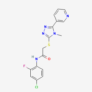 N-(4-chloro-2-fluorophenyl)-2-{[4-methyl-5-(3-pyridinyl)-4H-1,2,4-triazol-3-yl]thio}acetamide