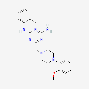 molecular formula C22H27N7O B4426436 6-{[4-(2-METHOXYPHENYL)PIPERAZIN-1-YL]METHYL}-N2-(2-METHYLPHENYL)-1,3,5-TRIAZINE-2,4-DIAMINE 