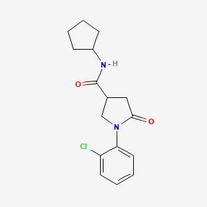 1-(2-chlorophenyl)-N-cyclopentyl-5-oxo-3-pyrrolidinecarboxamide