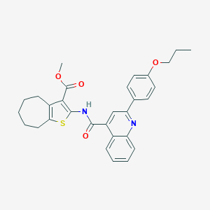methyl 2-({[2-(4-propoxyphenyl)-4-quinolinyl]carbonyl}amino)-5,6,7,8-tetrahydro-4H-cyclohepta[b]thiophene-3-carboxylate