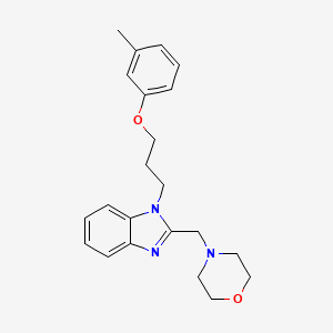 molecular formula C22H27N3O2 B4426483 1-[3-(3-methylphenoxy)propyl]-2-(4-morpholinylmethyl)-1H-benzimidazole 