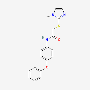 molecular formula C18H17N3O2S B4426488 2-[(1-methyl-1H-imidazol-2-yl)thio]-N-(4-phenoxyphenyl)acetamide 