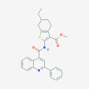 Methyl 6-ethyl-2-{[(2-phenyl-4-quinolinyl)carbonyl]amino}-4,5,6,7-tetrahydro-1-benzothiophene-3-carboxylate