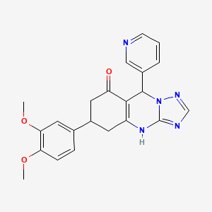 6-(3,4-dimethoxyphenyl)-9-(3-pyridinyl)-5,6,7,9-tetrahydro[1,2,4]triazolo[5,1-b]quinazolin-8(4H)-one