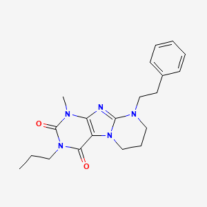 molecular formula C20H25N5O2 B4426505 1-methyl-9-(2-phenylethyl)-3-propyl-6,7,8,9-tetrahydropyrimido[2,1-f]purine-2,4(1H,3H)-dione 