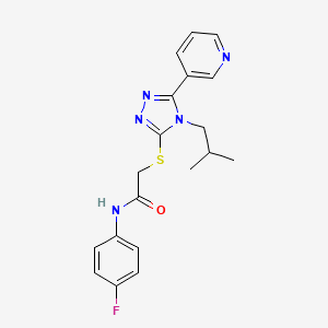 N-(4-fluorophenyl)-2-{[4-(2-methylpropyl)-5-(pyridin-3-yl)-4H-1,2,4-triazol-3-yl]sulfanyl}acetamide