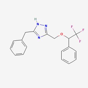 molecular formula C18H16F3N3O B4426530 3-benzyl-5-[(2,2,2-trifluoro-1-phenylethoxy)methyl]-1H-1,2,4-triazole 