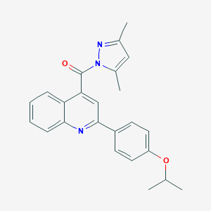 molecular formula C24H23N3O2 B442654 (3,5-dimethyl-1H-pyrazol-1-yl)[2-(4-isopropoxyphenyl)-4-quinolyl]methanone 