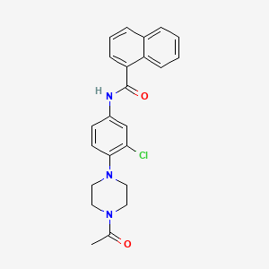 molecular formula C23H22ClN3O2 B4426548 N-[4-(4-acetyl-1-piperazinyl)-3-chlorophenyl]-1-naphthamide 