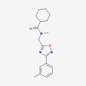 molecular formula C18H23N3O2 B4426570 N-methyl-N-{[3-(3-methylphenyl)-1,2,4-oxadiazol-5-yl]methyl}cyclohexanecarboxamide 