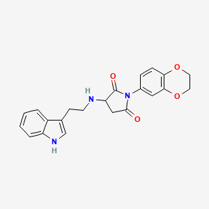 1-(2,3-dihydro-1,4-benzodioxin-6-yl)-3-{[2-(1H-indol-3-yl)ethyl]amino}pyrrolidine-2,5-dione