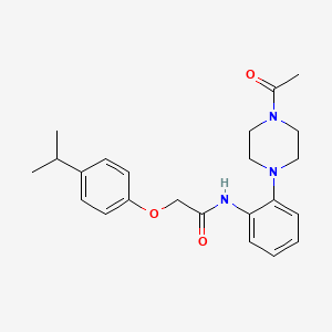 molecular formula C23H29N3O3 B4426589 N-[2-(4-acetyl-1-piperazinyl)phenyl]-2-(4-isopropylphenoxy)acetamide 