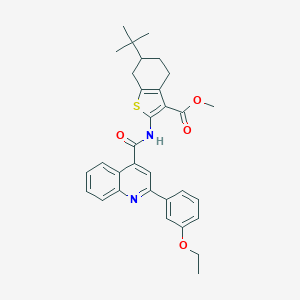 molecular formula C32H34N2O4S B442660 Methyl 6-tert-butyl-2-({[2-(3-ethoxyphenyl)quinolin-4-yl]carbonyl}amino)-4,5,6,7-tetrahydro-1-benzothiophene-3-carboxylate 