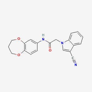 2-(3-cyano-1H-indol-1-yl)-N-(3,4-dihydro-2H-1,5-benzodioxepin-7-yl)acetamide