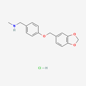 molecular formula C16H18ClNO3 B4426648 [4-(1,3-benzodioxol-5-ylmethoxy)benzyl]methylamine hydrochloride 