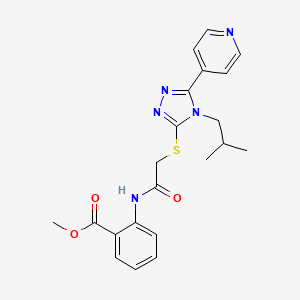 methyl 2-[({[4-(2-methylpropyl)-5-(pyridin-4-yl)-4H-1,2,4-triazol-3-yl]sulfanyl}acetyl)amino]benzoate