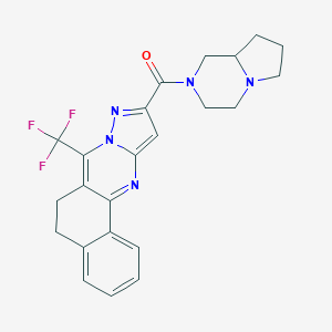 molecular formula C23H22F3N5O B442666 3,4,6,7,8,8a-hexahydro-1H-pyrrolo[1,2-a]pyrazin-2-yl-[11-(trifluoromethyl)-12,13,17-triazatetracyclo[8.7.0.02,7.012,16]heptadeca-1(17),2,4,6,10,13,15-heptaen-14-yl]methanone 