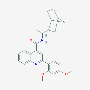 molecular formula C27H30N2O3 B442668 N-(1-bicyclo[2.2.1]hept-2-ylethyl)-2-(2,4-dimethoxyphenyl)-4-quinolinecarboxamide 