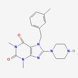 molecular formula C19H24N6O2 B4426681 1,3-dimethyl-7-(3-methylbenzyl)-8-(1-piperazinyl)-3,7-dihydro-1H-purine-2,6-dione 